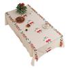 Christmas Lace Tablecloth Embroidered Santa Claus Xmas Bell Table Cloth Festive Dining Table Cover for Holiday Home Dinner Party Decor