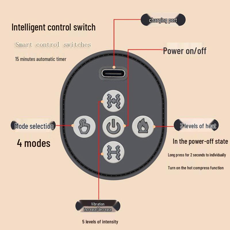 Cervical Massage and Sleep Aid Pillow with Vibration and Heating