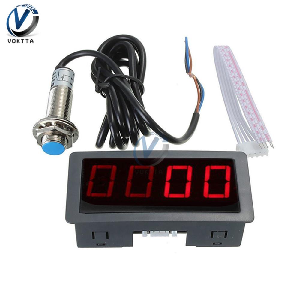 11V 1.16' 1 Digital LED Display Tachometer Timer RPM Speed Meter High Precision Tachometer with Hall Proximity Switch Sensor NPN