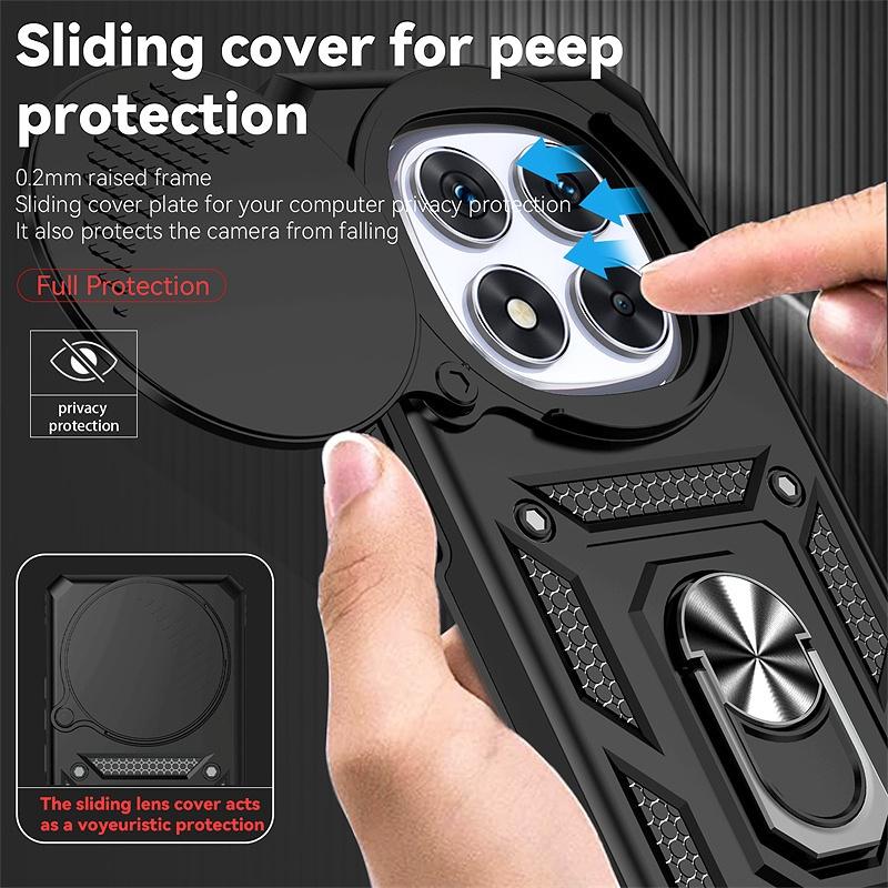Custodia blindata antiurto per Xiaomi Redmi Note 14 Pro 5G 4G Cover posteriore con protezione scorrevole per obiettivo per Redmy Note14 Note14pro 5G