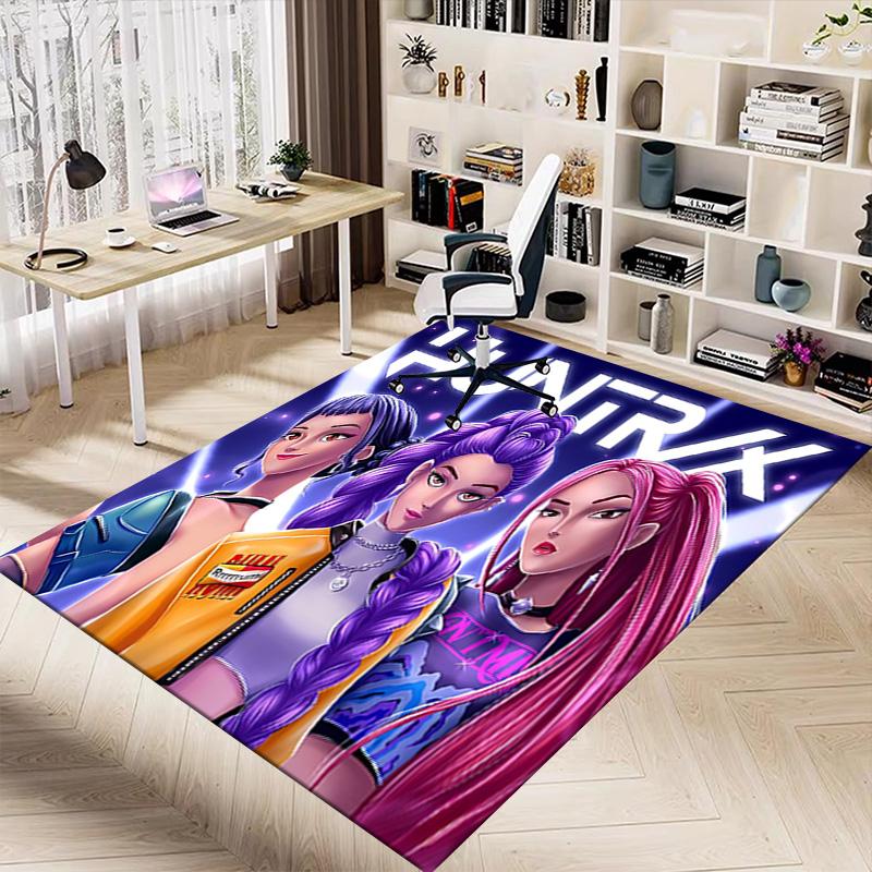 Huntrx Future Fashion Icons Carpet For Playroom Bedroom Living Room Sofa Home Decorkids Game Area Rug Nonslip Floor Mat