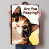 Stuhlganglustige Katzenkunst Blechposter Benutzerdefinierte Wandkunst Vintage Metallschilder Retro Blechplakette für Gaming Dekoration Zimmer