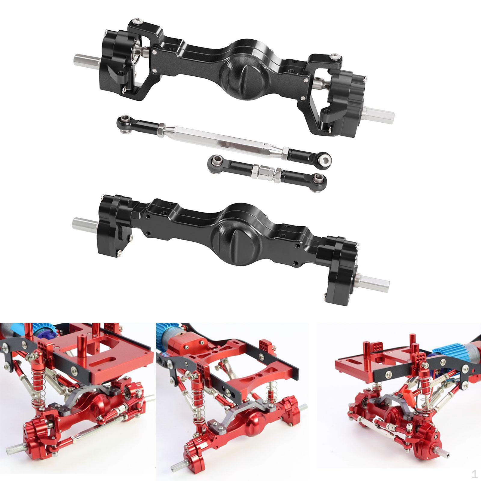

Aluminum Alloy RC Car Front Rear Axle, Easy to Install, Upgrade Complete Set for 1:16 C14 C24 DIY чорний