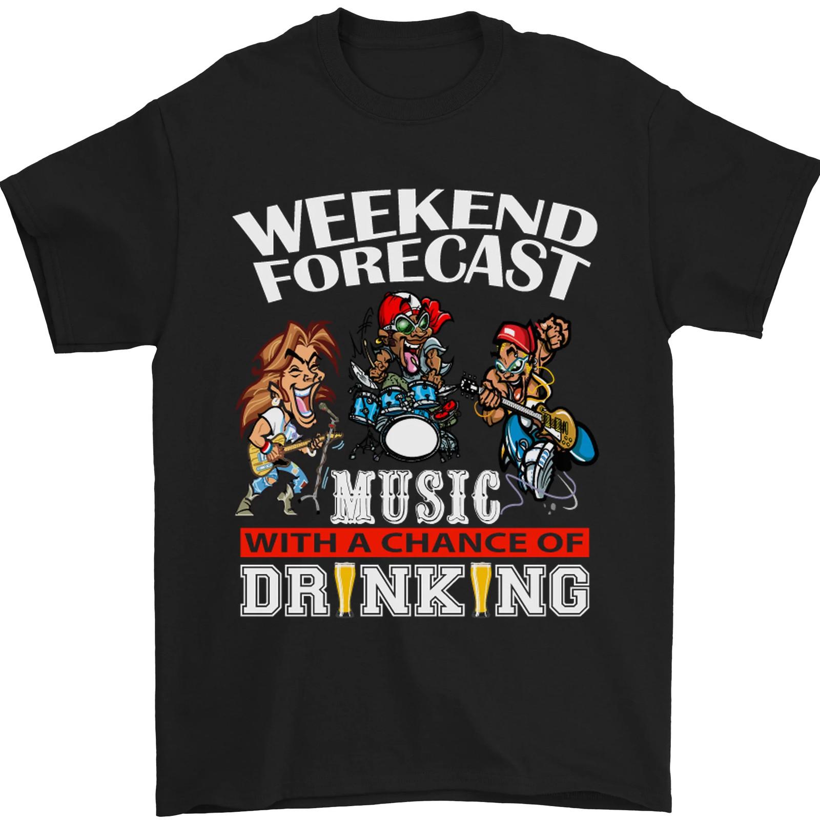 Music Weekend Funny Alcohol Beer Mens T-shirt Cotton XXL