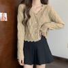Knitted Cardigan Long-sleeve Sweater for Women Korean Style Early Autumn Top Fashionable Niche Designed Top