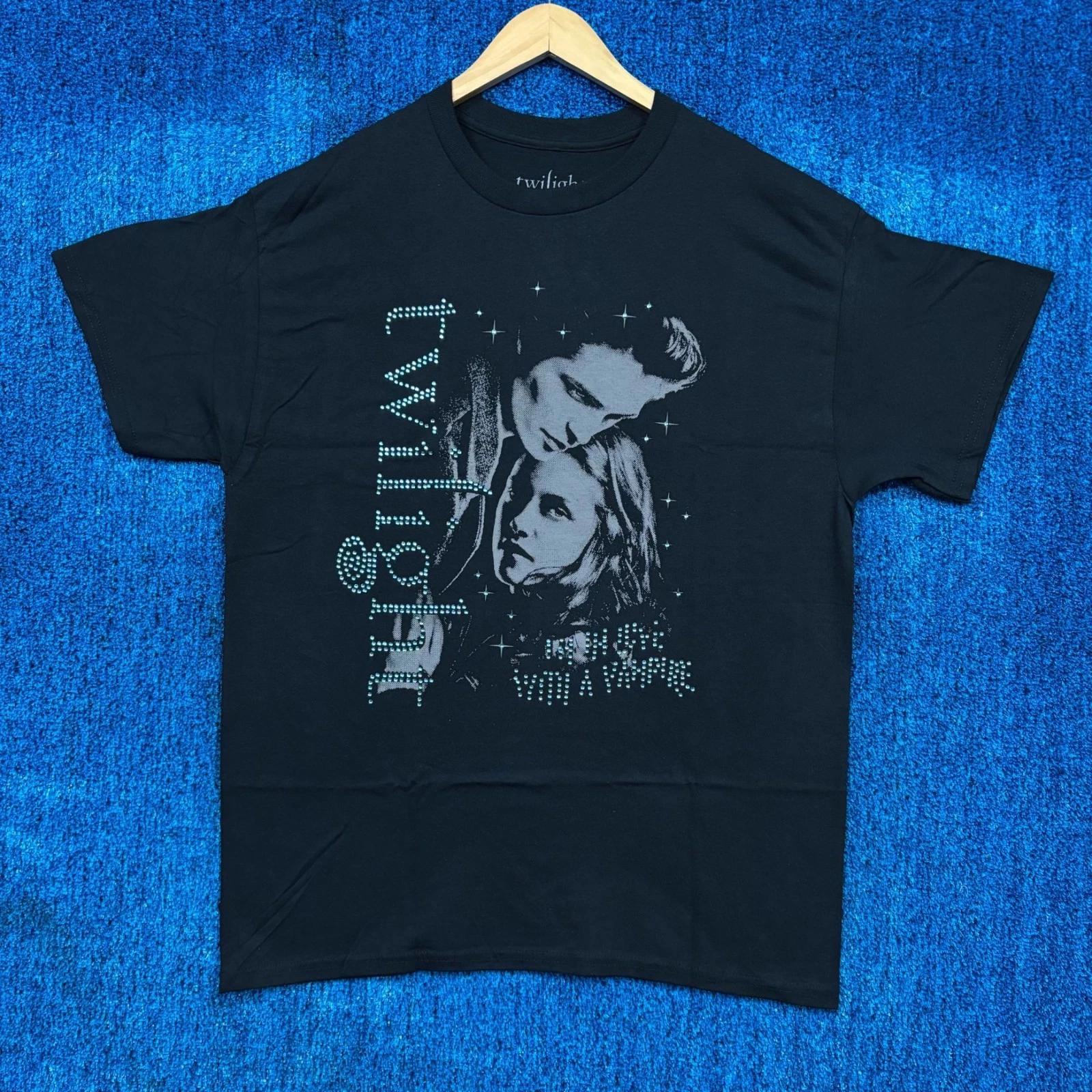 Twilight Edward & Bella Bedazzled Spell Out Movie Art Tee L S