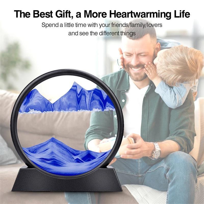 1PC Moving Sand Art Bild Glas 3D Quicksand Malerei Sanduhr Home Dekoration Meer Sandlandschaft In Bewegung