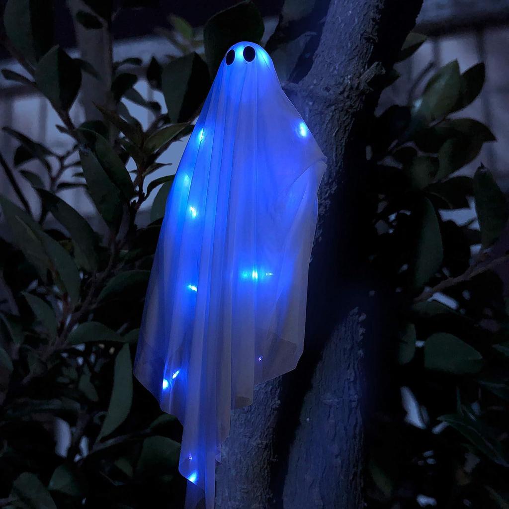 Halloweenowa Dekoracja Wisiorek Duch i Czaszka Świecąca w Ciemności