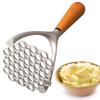 Aluminum Zinc Zinc Alloy Potato Masher Wooden Handle Garlic Press Multifunctional Vegetable Smasher  Meat