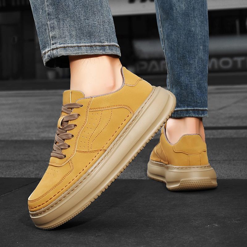 Men's Shoes 2026 New Spring Autum Retro Genuine Leather Thick-Soled Sneakers Men's Leather Versatile Sports Men Casual Shoes