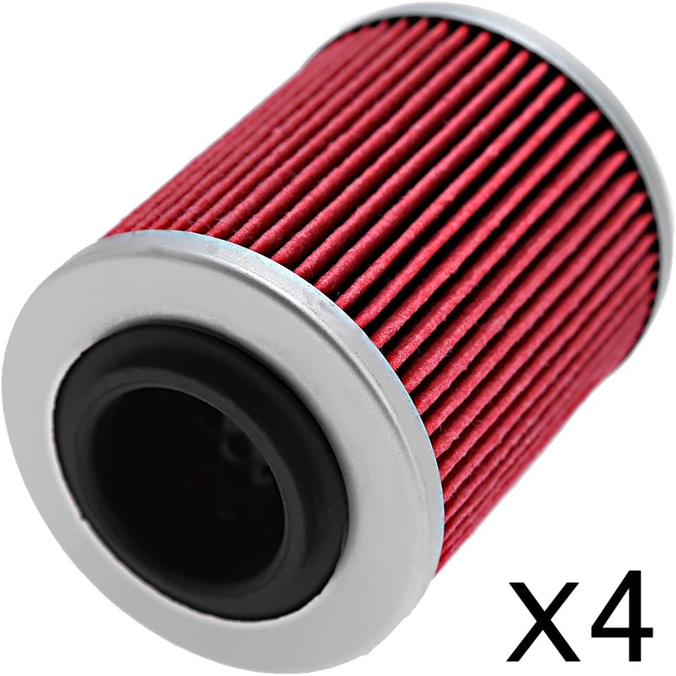 Oil Filter Replacement for Can-Am Outlander 330 400 450 500 570 650 800 850 1000 Replace# 420256188 711256188 KN152 HF152 (4Pcs)