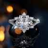 Eleganter weißer Schneeflocken-Design-Ring mit weißen Zirkonia für Damen, Geeignet für Weihnachten, Partys, Tägliches Tragen, Alle Jahreszeiten