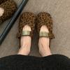 Leopard Square Toe Loafers Women Flat Sandals Casual Marie Janes Shoes Woman 2025 Trend Dress Summer Comfort Soft Sole Zapatos