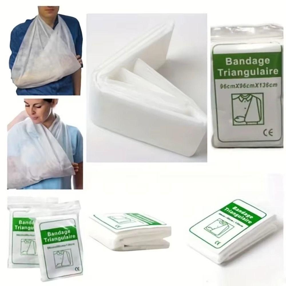 10Pcs Z Folding Hemostatic Kaolin Gauze Fracture Fixation Triangular Bandage  Wound Dressing