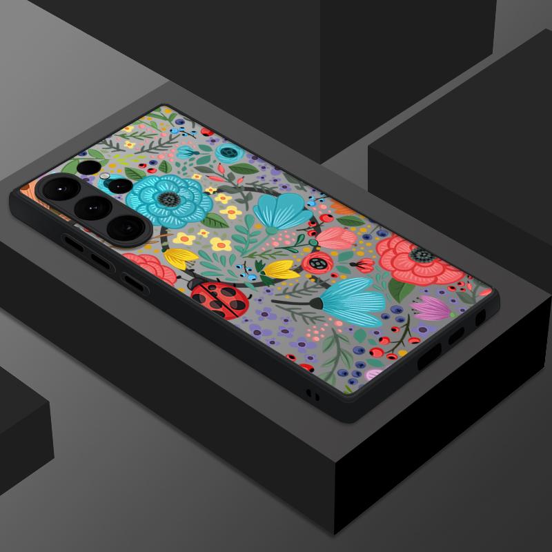 Highend Luxury Quality Flowers Print Magnetic Case For Samsung Galaxy S25 S24 S22 S23 Ultra S22 Plus S21 S20 S24 FE For Magsafe Matte Hard Cover