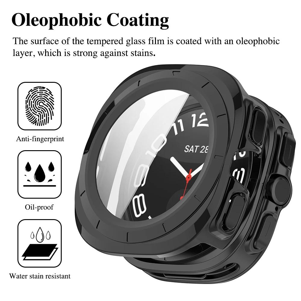 Watch Case+Glass For Samsung Galaxy Watch Ultra 47mm Protective Screen Tempered Glass Film For Galaxy Watch 7 Ultra Bumper Cover