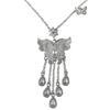 A Three-Belt Fashionable Silver Butterfly Necklace, Exquisite Diamond-Encrusted Pendant Design, Elegant Light Luxury Style, Noble And Unique Women