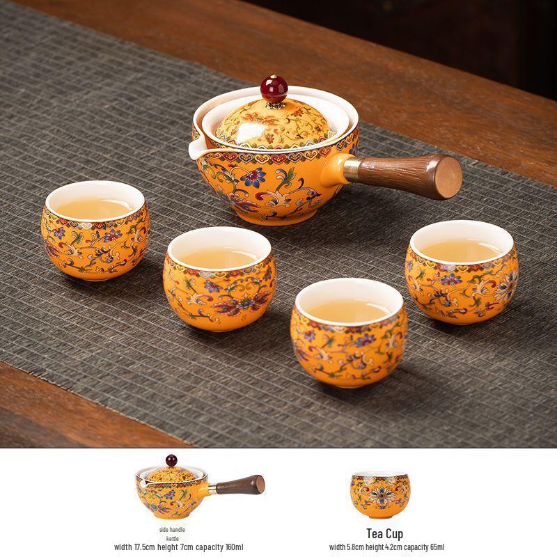 

360° Rotating Enamel Tea Set