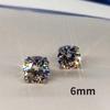 Hot Simple Stud Earrings for Women 3mm/4mm/5mm/6mm/8mm Round CZ Stone Silver Color Ear Piercing Earrings Trendy Jewelry