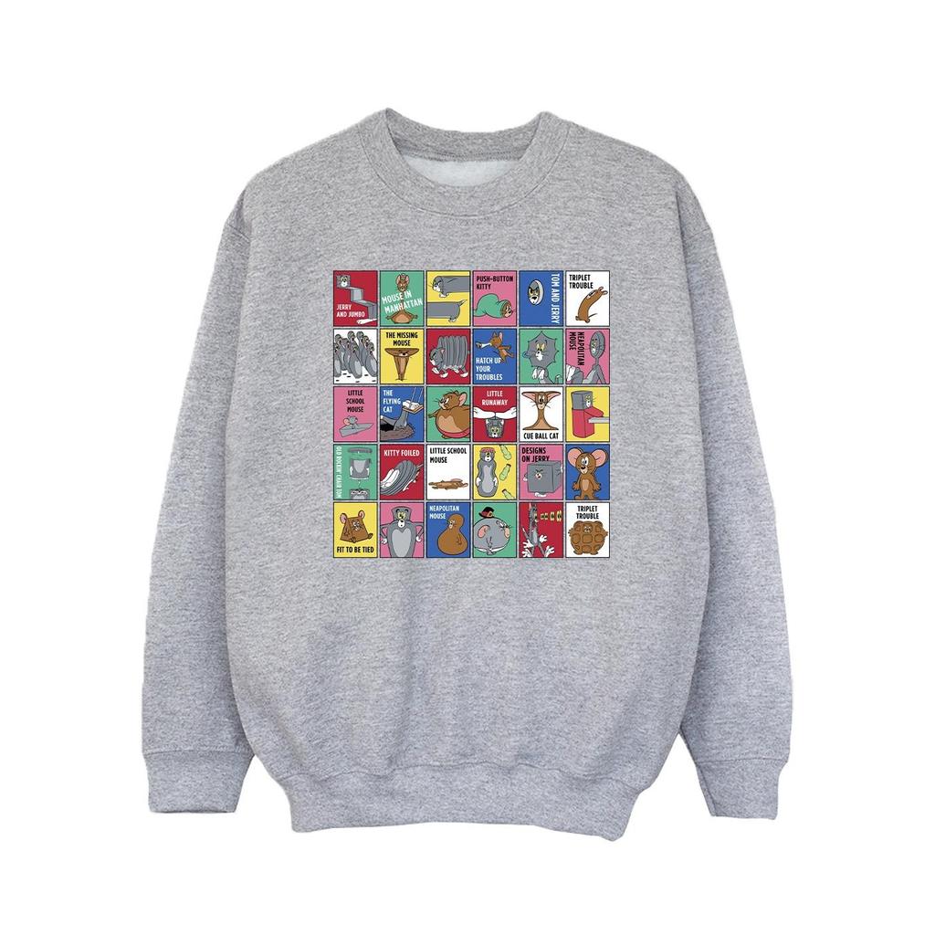 Tom and Jerry Girls Grid Squares Sweatshirt