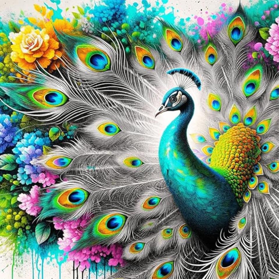 5D DIY Diamond Painting Animal Kit Gorgeous Peacock DIY Partial Special Shaped Drill Handmade Diamond Mosaic Art Gift