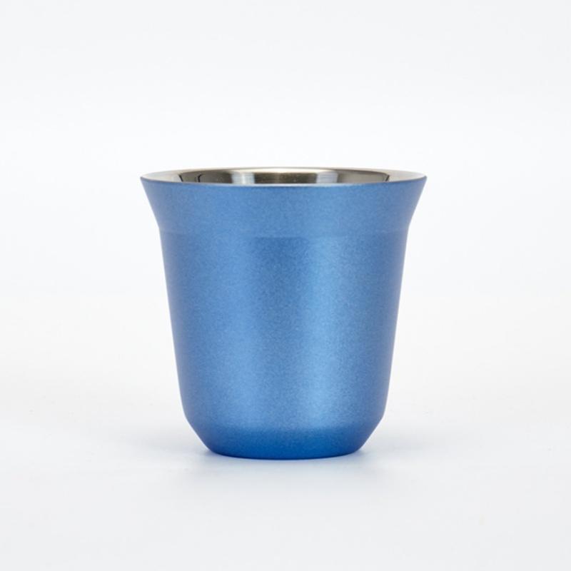 Nerezové šálky na espresso Dvoustěnné izolované šálky Demitasse šálky Šálek na kávu pro pití kávy, Dárek pro něj Termohrnek
