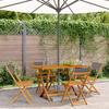 VidaXL Folding Garden Chairs Set of 4 Fabric and Solid Wood, Garden Seat, Patio Chair, Dining Chair of 3214613