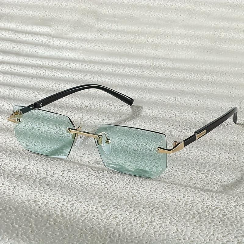 

1 Piece Glasses Unisex Frameless Design Trendy and Fashionable Suitable for Street Pography Afternoon Tea and Daily Wear