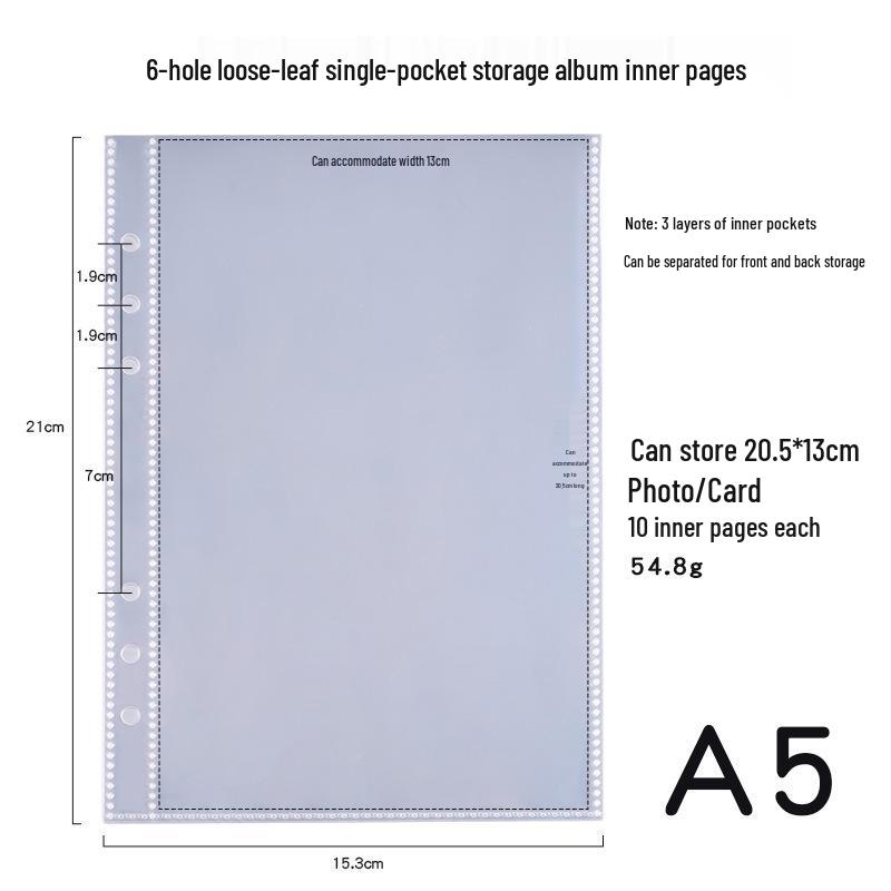 

Альбом для хранения стикеров на кольцах большой вместимости для DIY открыток и фотографий со стикерами Гука