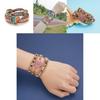 Ethnic Style Three Layer Winding Leather Jewelry With Colorful Crystal Chips For Fashion Wear