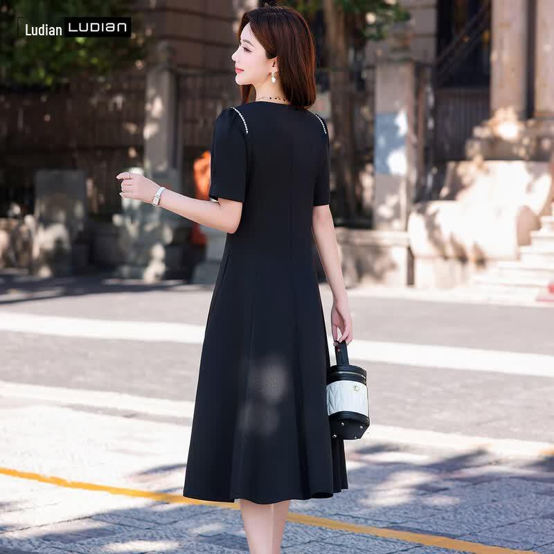 Women's Hepburn Style A-Line Short Sleeve Maxi Dress