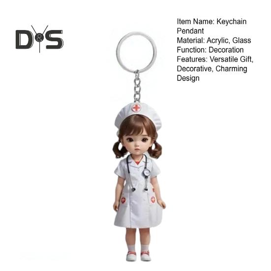 Nurse Keychain Pendant Symbol of Thanks Appreciation Nurse-themed Key Accessory for Medical Assistants Graduates