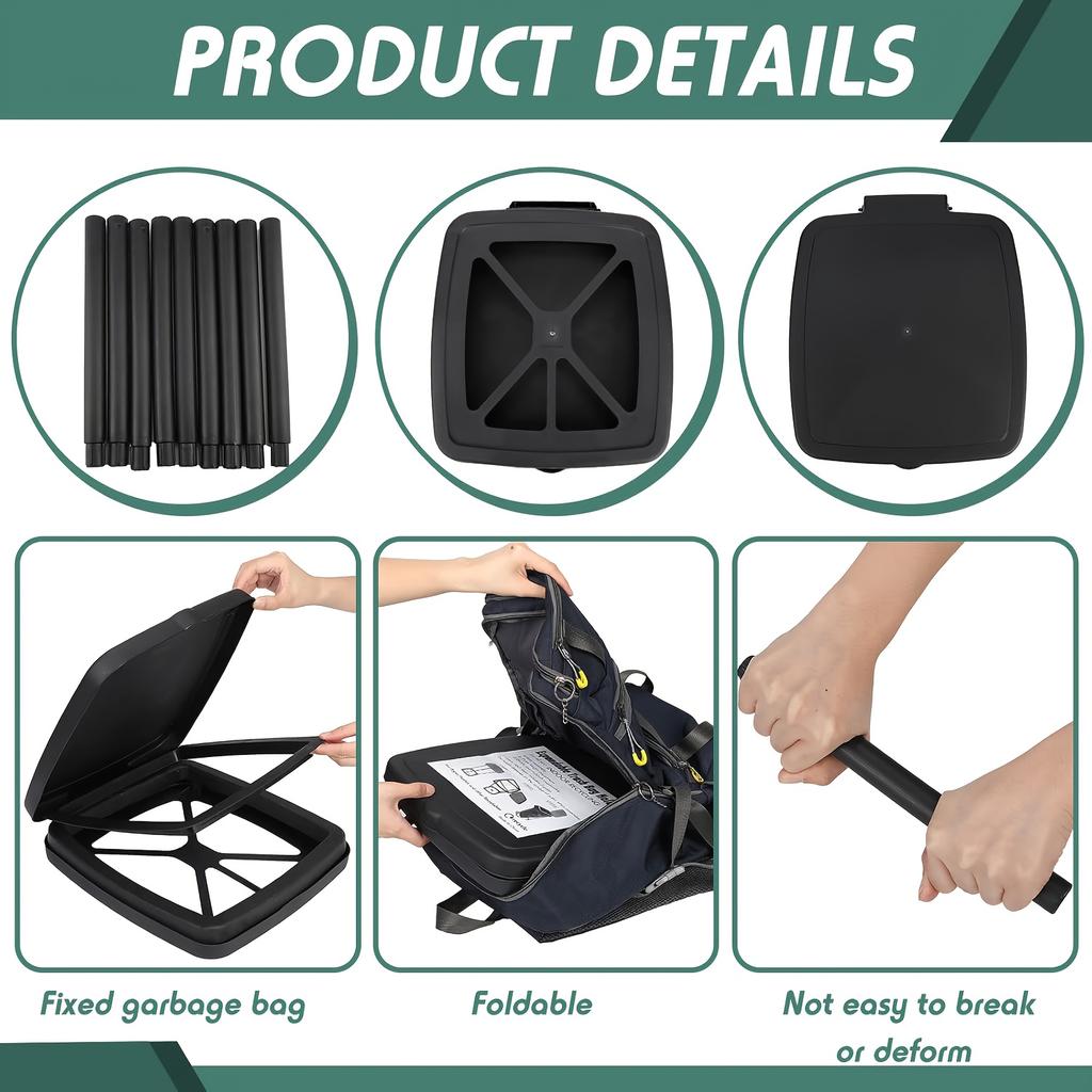 1pc Foldable Plastic Trash Can | Adjustable Height Portable Garbage Bag Holder |Rectangle No-Electricity Outdoor & Kitchen Trash