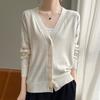 Spring new women's wool knitted sweater women's V-neck cardigan sweater women's jacket long-sleeved batch