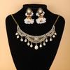 Middle Eastern Style Water Drop Necklace & Bell Earring Set