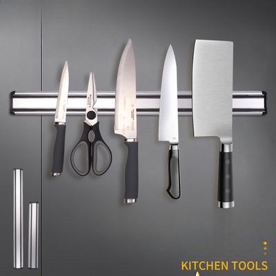 Aluminum Alloy Magnetic Knife Holder Household Kitchen Perforated Wall-mounted Strong Magnetic Stripe Knife Storage Rack