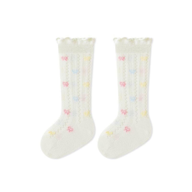 Summer Thin Baby Socks For Girls Cute Lightweight Breathable Mesh Mid-calf Sock 0-5Years Girls Ruffle Bow Princess Kids Socks