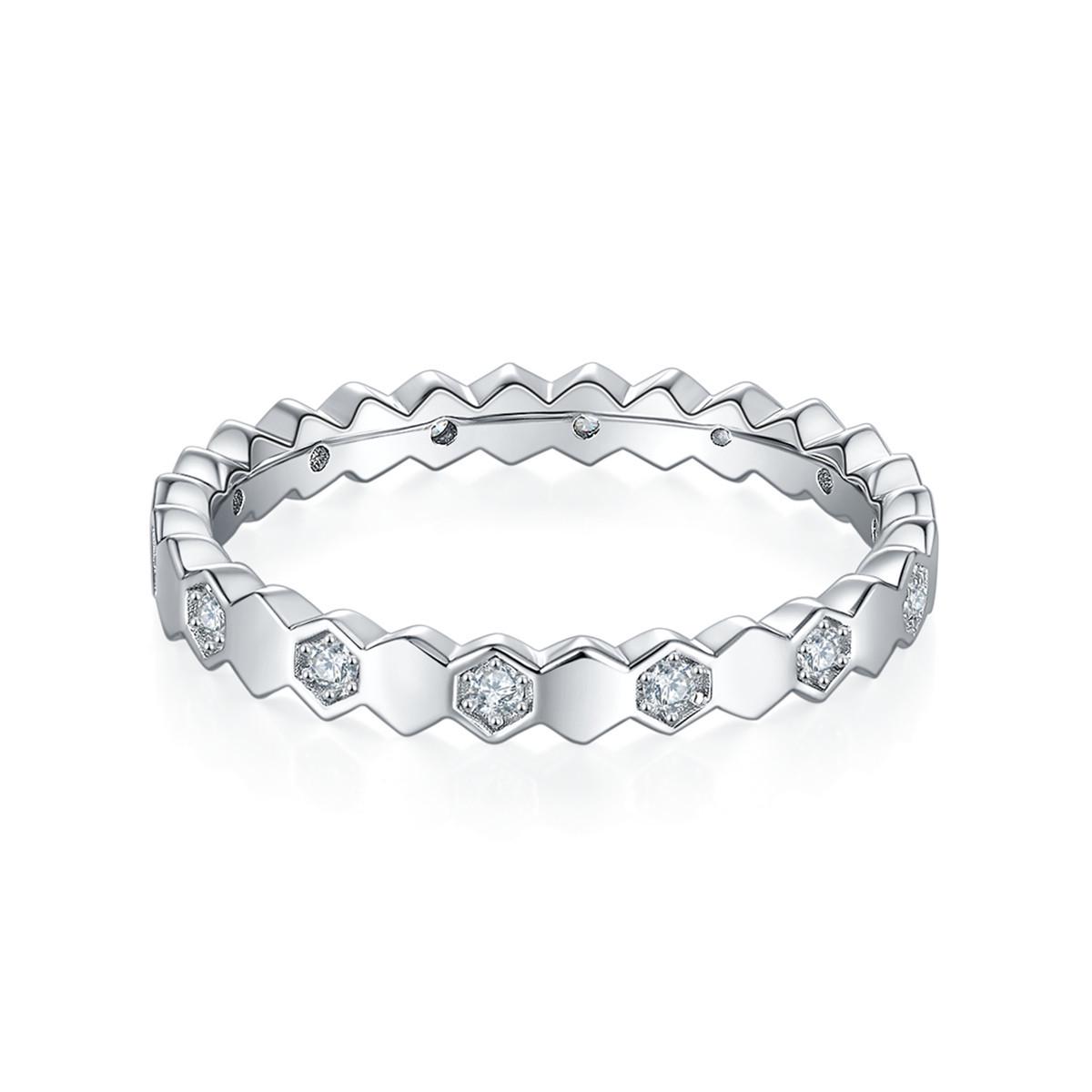 

Женское кольцо высокого класса с муассанитом в виде пчелиных сот, стерлинговое серебро 925 пробы, не тускнеет 7.25 US белый