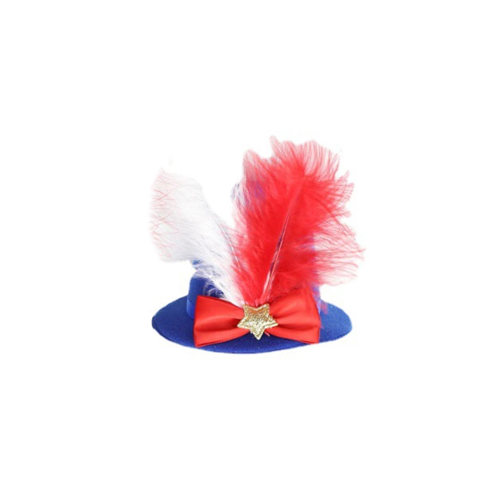 

Kids Julycostume Top Hat For Hairpin Glittered Top Hat Fascinator Julycostume Hair Clip Unisex Hairpin Hair Clip синий