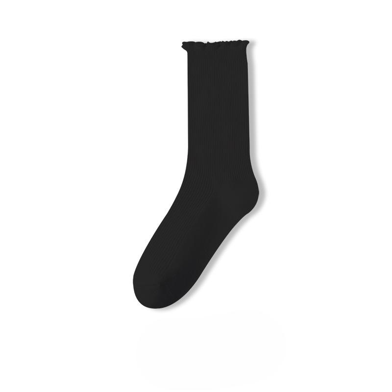 Female Spring and Autumn Comfortable and Casual Pure Color Boneless Sweat Absorption Breathable Multi Pattern Socks