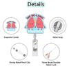 Cute Medical Organ Acrylic Badge Reel Retractable Nurse ID Badge Holder with Lung Kidney Design Clip for Doctor Office Supplies