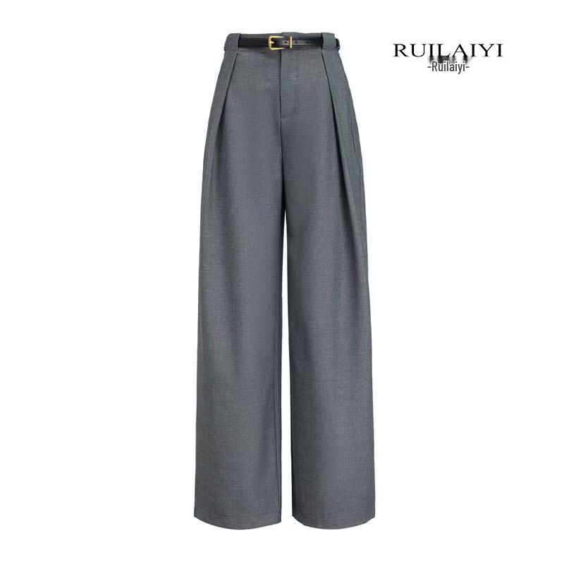RUILAIYI Women's High-Waist Wide-Leg Trousers DH054