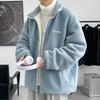 Lamb Wool Jacket Men's Autumn and Winter Thickened Lamb Wool Stand-up Neck Cotton-padded Jacket Loose Tide