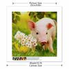 New Arrival 5D DIY Full Circle Diamond Painting "Piggy In the Flowers" Embroidery Cross Stitch Home Decor Gift