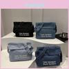 Sac Cabas D'Épaule Décontracté Tendance En Jean Pour Femmes De Taille Moyenne Douce Avec Poches