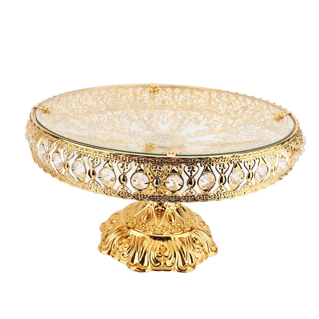 Fruit Plate Metal Glass Decorative Retro Fruit Tray Platter for Nut Snacks Candy Sweets Party Festival Supplies