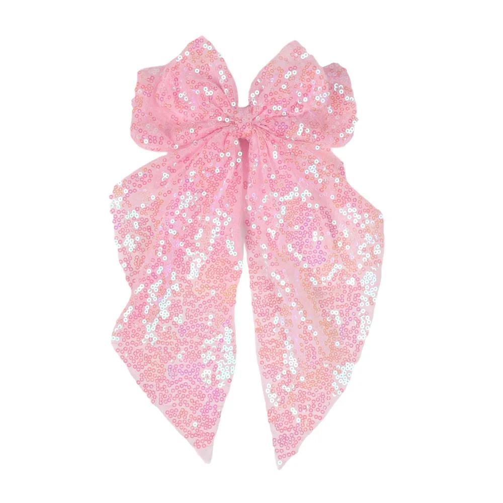 Big Bows Sequins Hair Clip For Women Girls Handmade Bowknot Hairpins Ladies Barrettes Headwear Party Hair Accessories