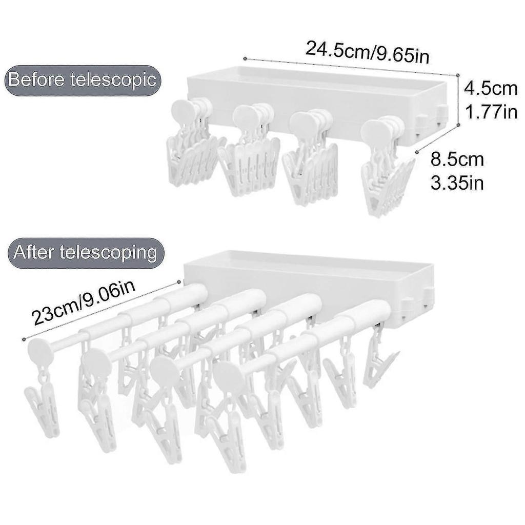Wandmontierbarer ausziehbarer faltbarer Wäscheständer für Unterwäsche, Schlafsaal ohne Bohren Wäscheklammer - Pengj