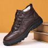 Winter New Leather Men's Shoes Thickened Warm High-top Cotton Shoes Fashionable Snow Boots Casual Versatile Men's Shoes