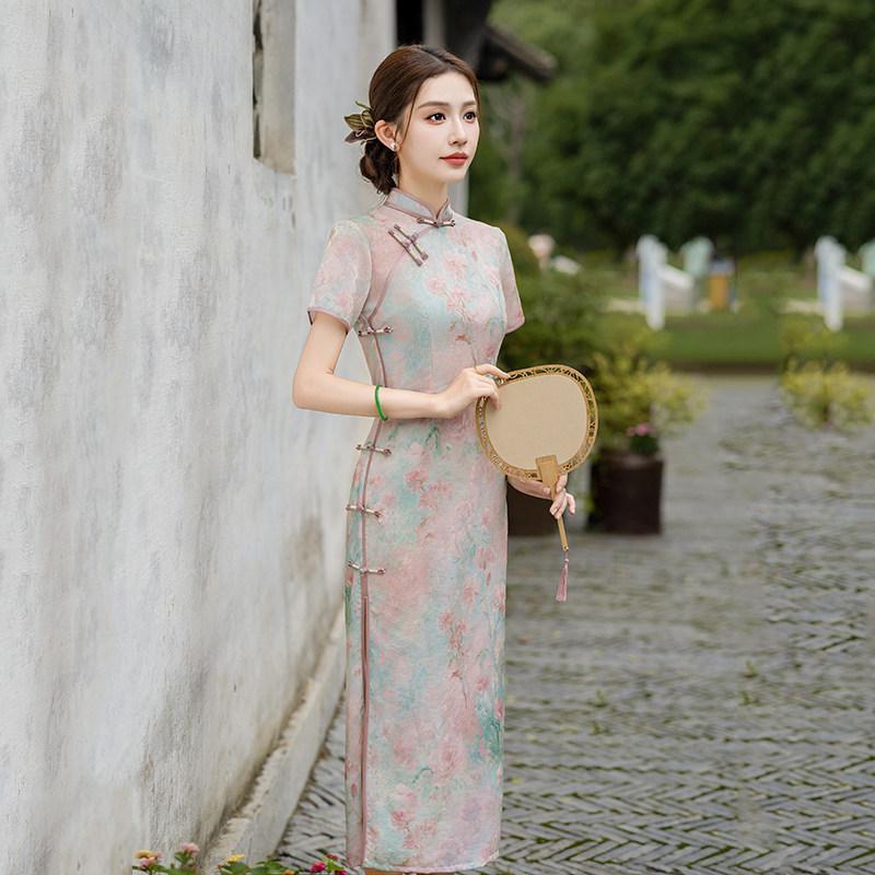 Guofeng new Chinese-style Suzhou long cheongsam improved young 1011 new women's high-end sense can be worn daily in summer